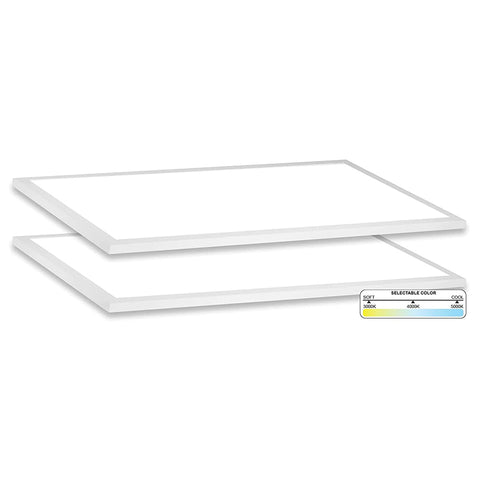 (2 PACK) 2x4 FT LED Surface Mount Panel Internal Driver 50W, (3CCT) Selectable