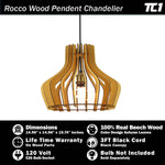 Rocco Reclamied Wooden Pendant Chandelier - Design Color Autumn Leaves