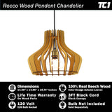Rocco Reclamied Wooden Pendant Chandelier - Design Color Autumn Leaves