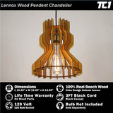 Lennox Reclamied Wooden Pendant Chandelier - Design Color Autumn Leaves