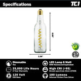 Filament LED Clear Beer Bottle Light | Compatible with String & Pendant Applications