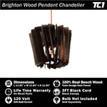 Brighton Reclaimed Wooden Pendant Chandelier - Design Color Dark Forest