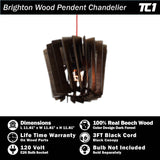 Brighton Reclaimed Wooden Pendant Chandelier - Design Color Dark Forest
