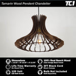 Tamarin Reclamied Wooden Pendant Chandelier - Design Color Dark Forest