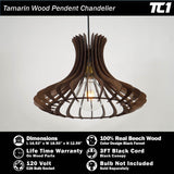 Tamarin Reclamied Wooden Pendant Chandelier - Design Color Dark Forest