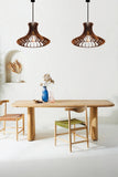 Tamarin Reclamied Wooden Pendant Chandelier - Design Color Dark Forest